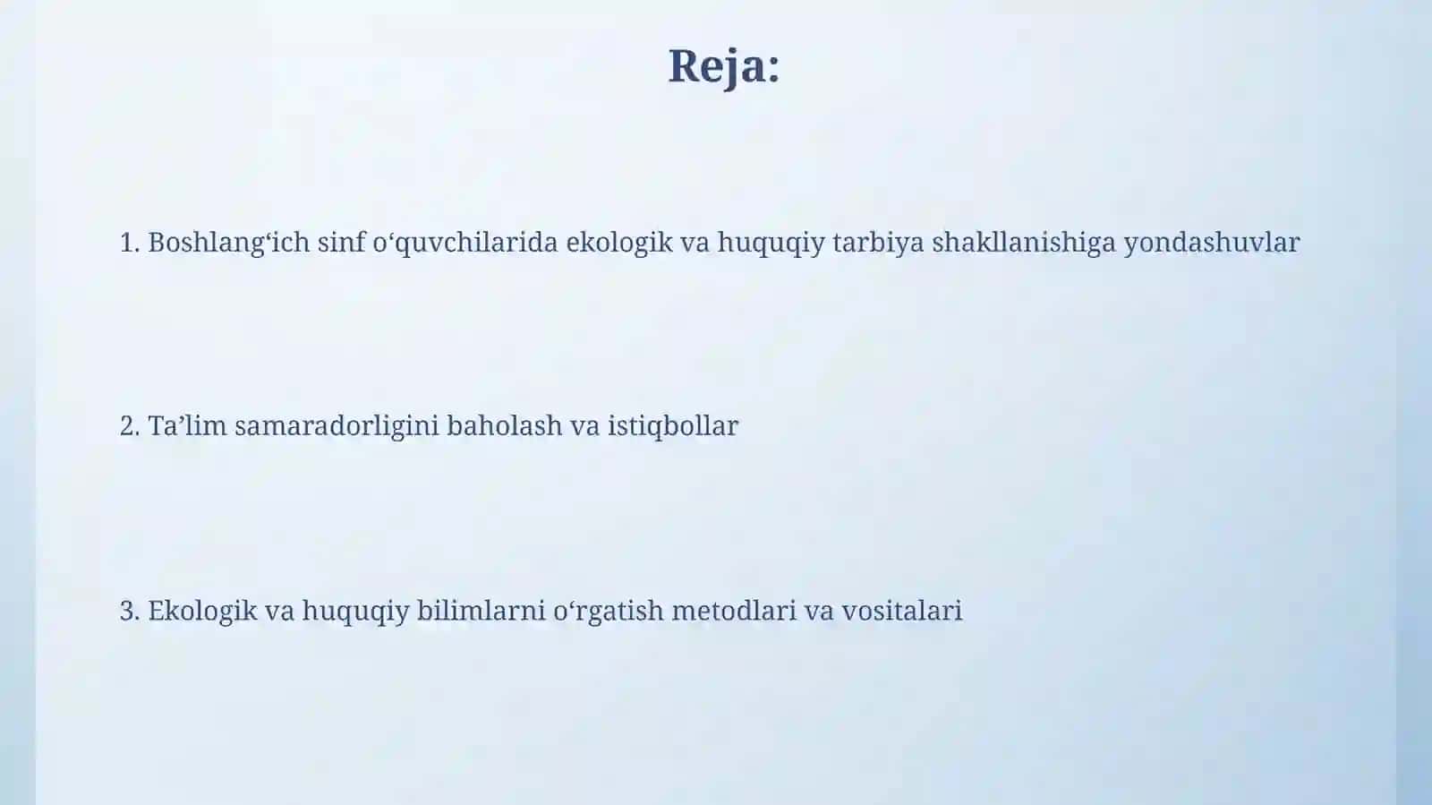 Boshlangʻich sinf oʻquvchilarida ekologik va huquqiy tarbiyani shakllantirish 2