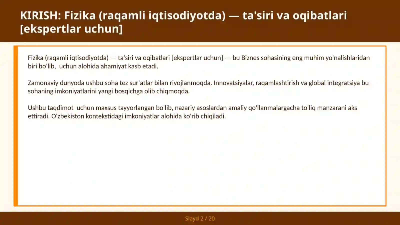 Fizika (raqamli iqtisodiyotda) — ta'siri va oqibatlari [ekspertlar uchun] 2