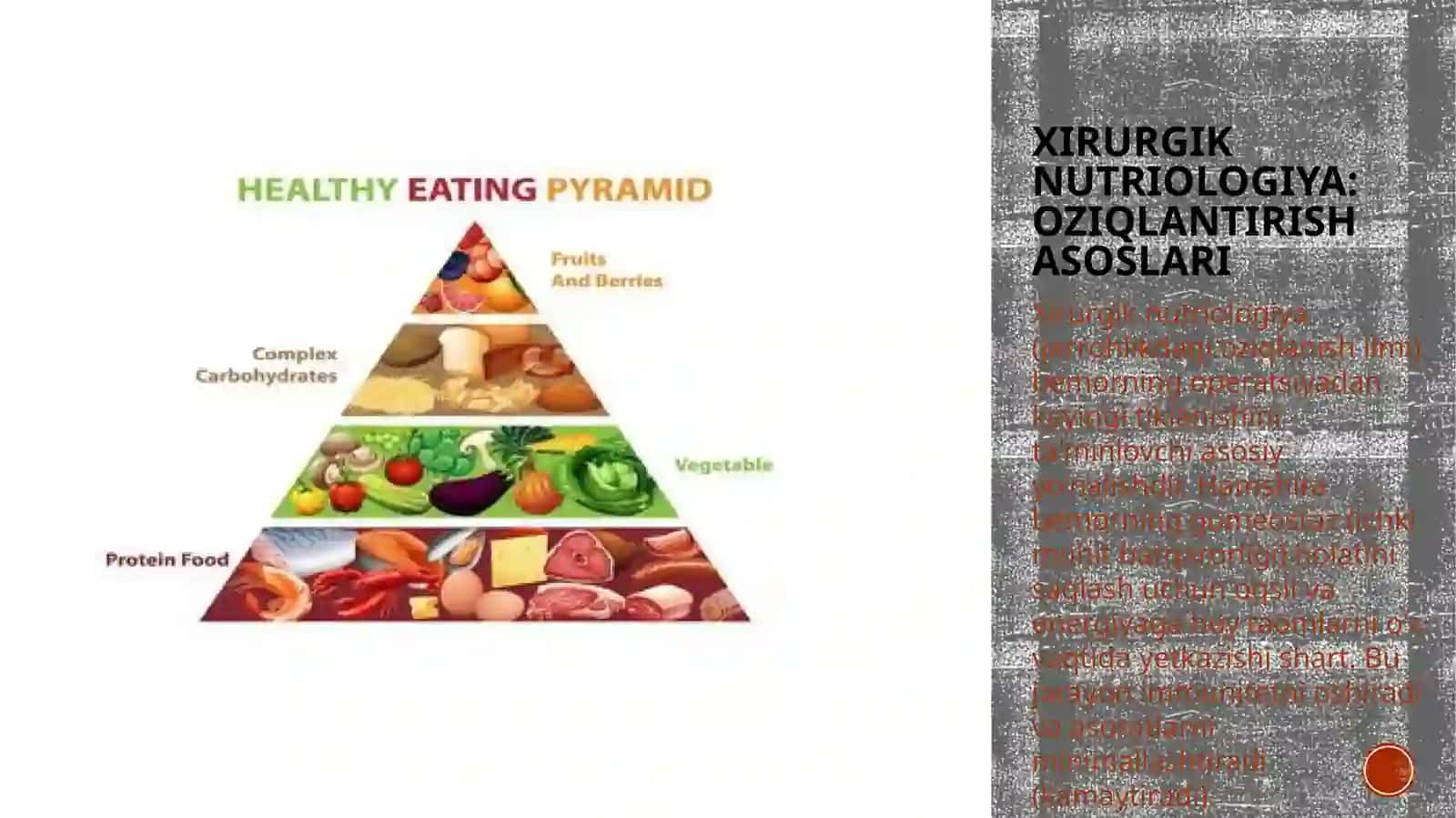 Xirurgik nutriologiya: Oziqlantirish asoslari 2