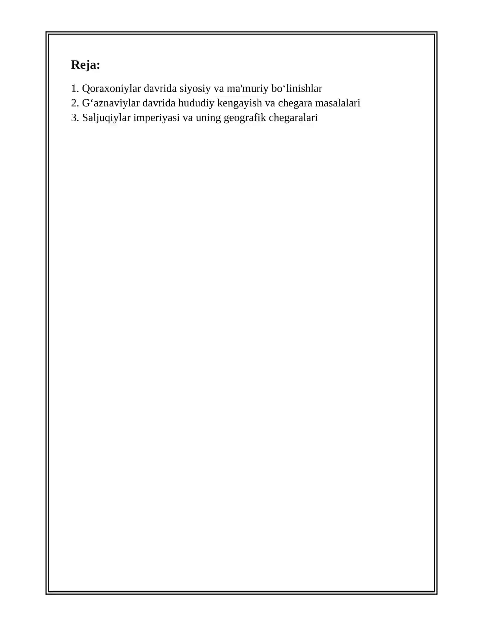QORAXONIYLAR, GʻAZNAVIYLAR VA SALJUQIYLAR DAVRI TARIXIY GEOGRAFIYASI 2