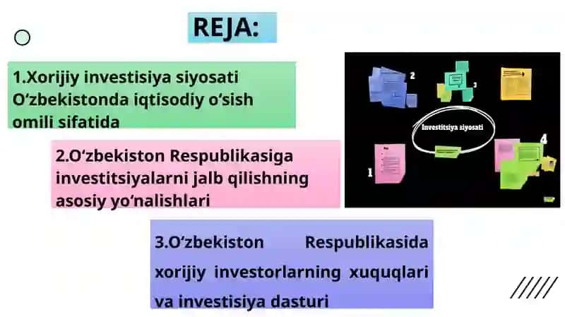 Xorijiy Investitsiya Siyosati 2