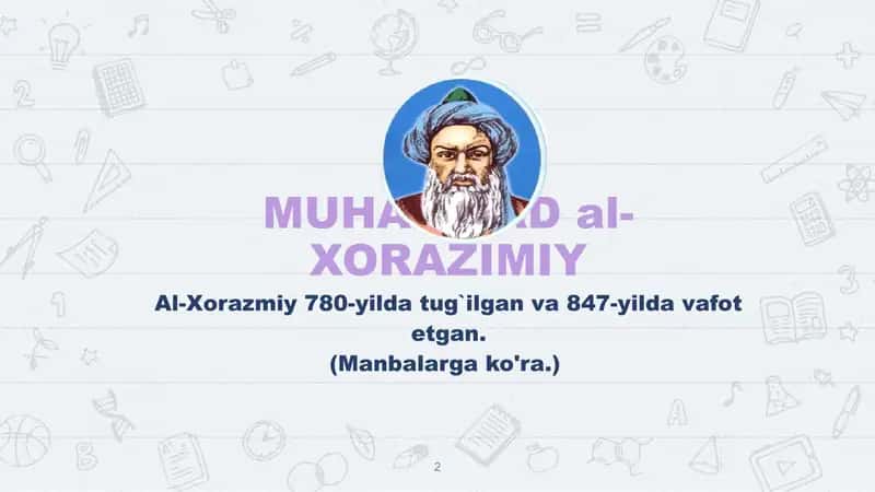 Muhammad al-Xorazmiy 2