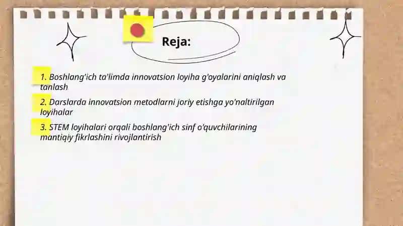 Boshlang'ich ta'limda innovation loyiha yaratish 2