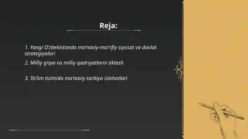 Yangi O‘zbekistonda amalga oshirilayotgan ma’naviy o‘zgarishlar 2