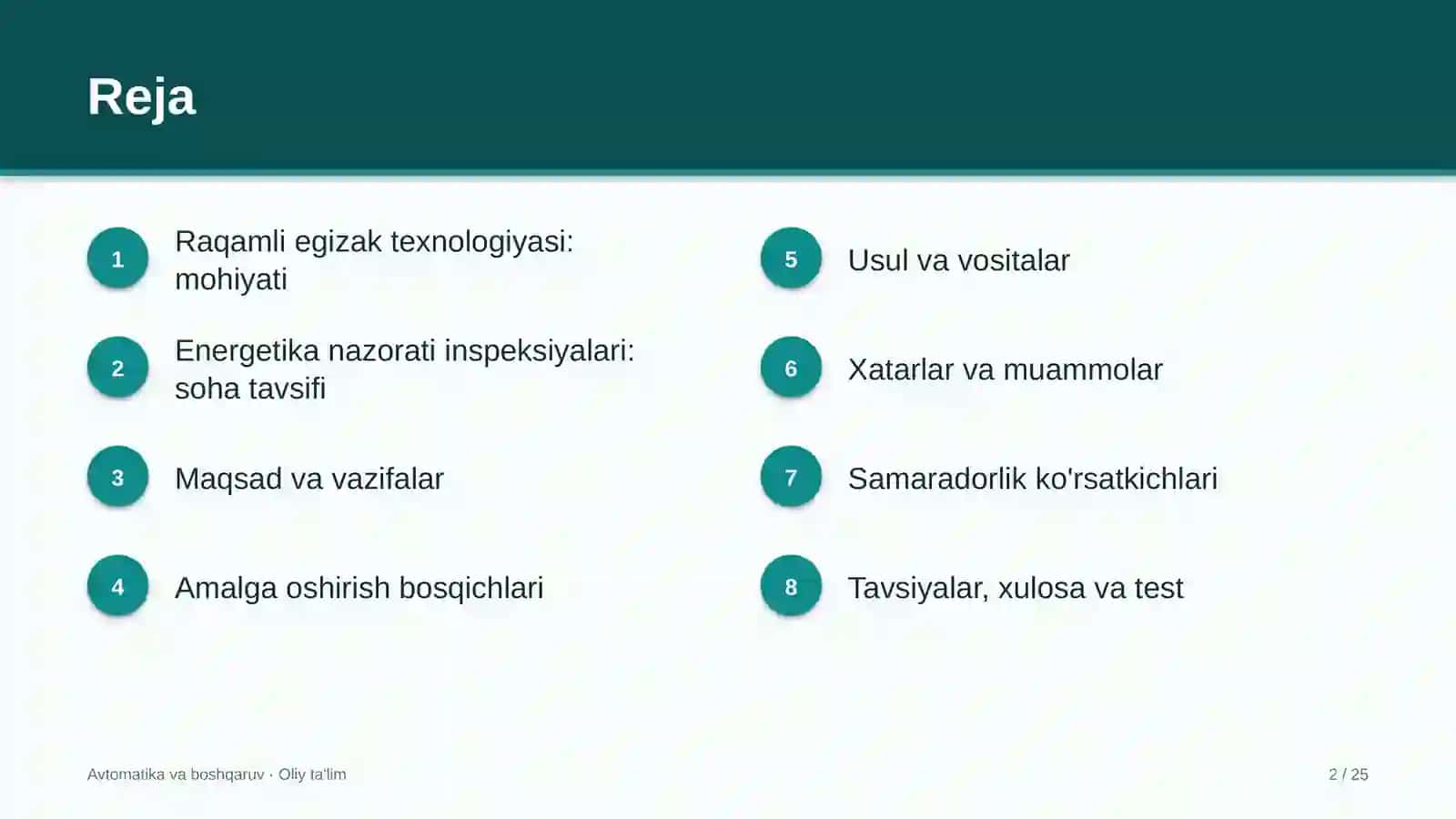 Energetika nazorati inspeksiyalarida raqamli egizak texnologiyasini qo'llash 2
