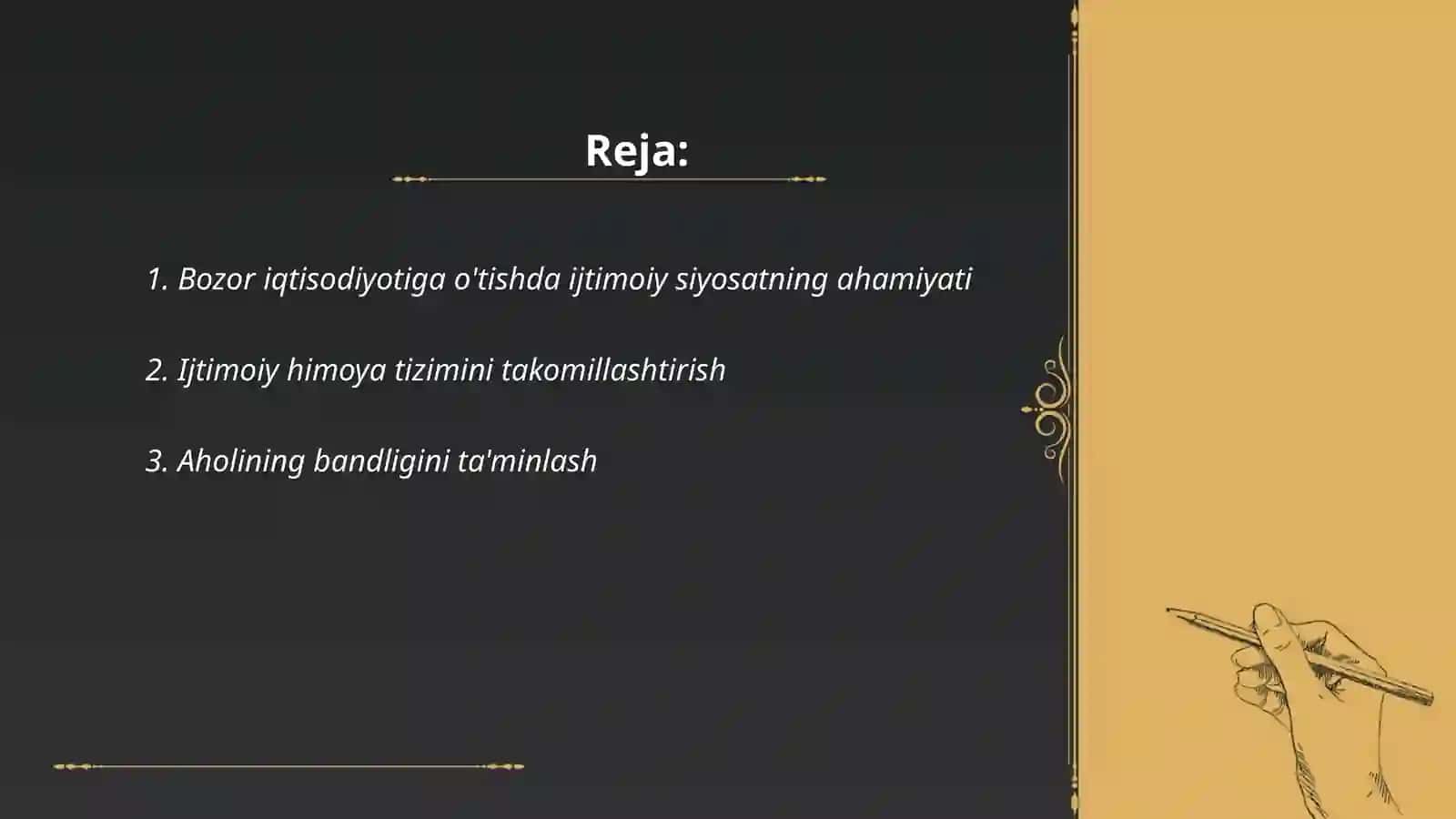 O'zbekistonning bozor iqtisodiyotiga oʻtishda ijtimoiy siyosatning asosiy yo'nalishlari 2