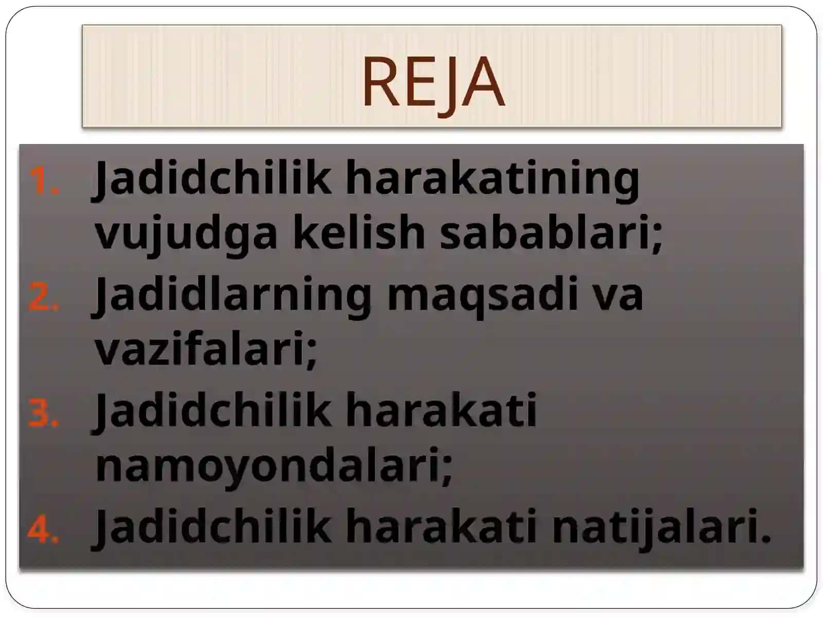 XIX asr oxiri - XX asr boshlarida jadidchilik harakati 2