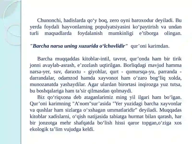 Hadislar va Ekologiya 2