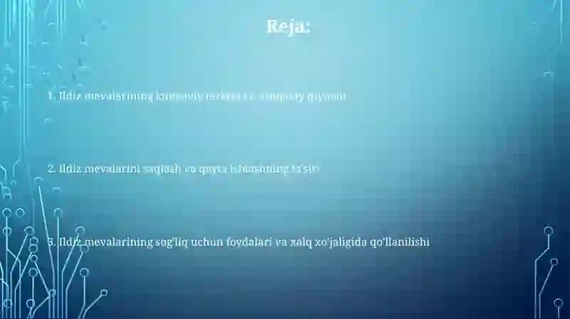 Ildizmevalilarning kimyoviy tarkibi va ozuqaviylik qimmati 2