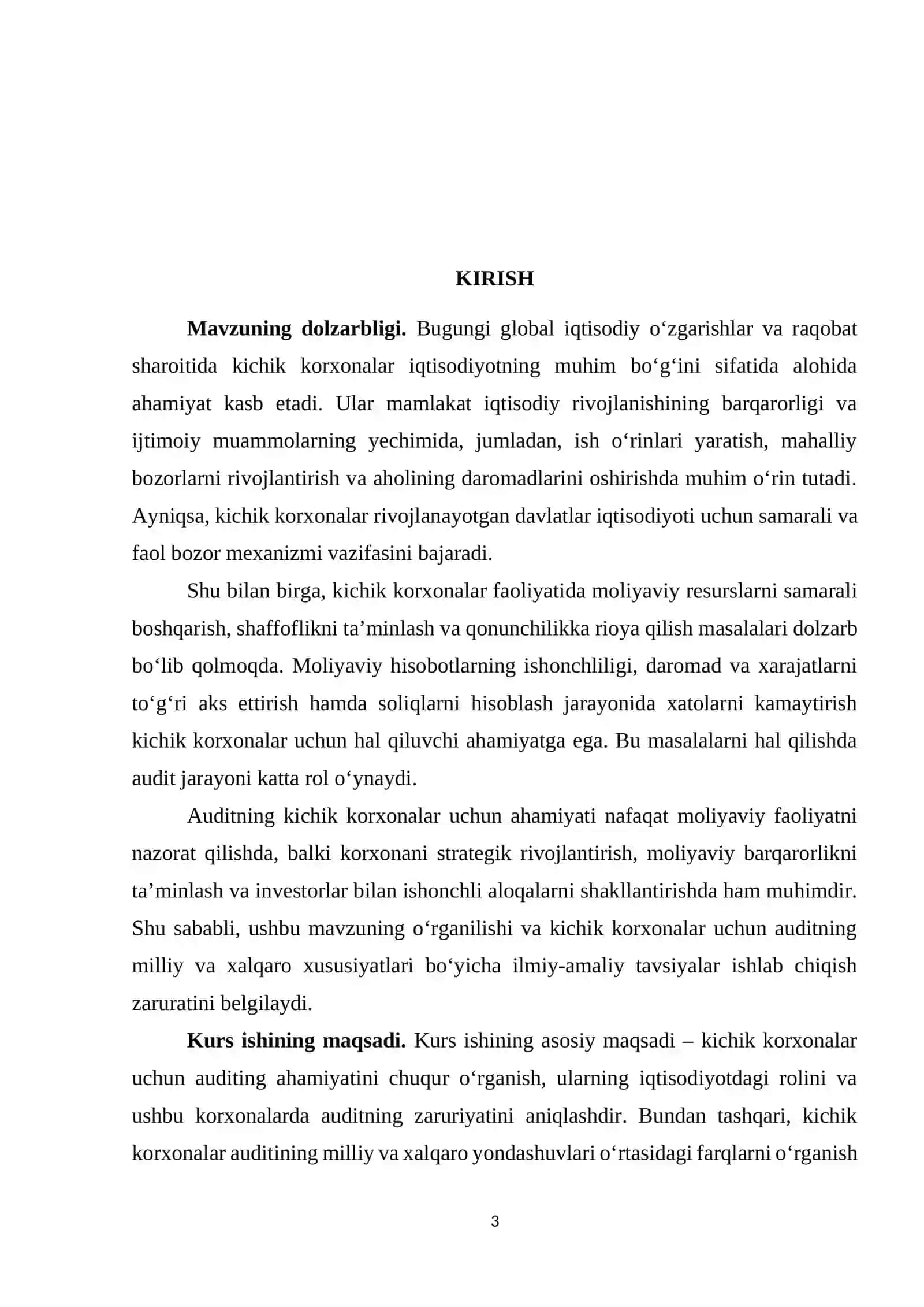 Kichik korxonalar auditing xususiyati 2