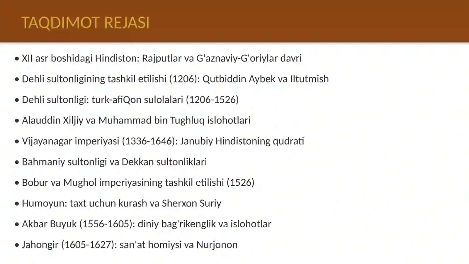 XII-XVII asrlarda Hindiston 2