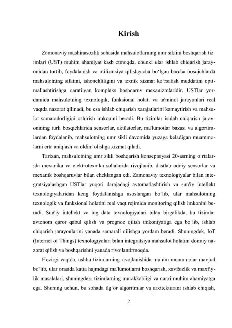 ZAMONAVIY MASHINASOZLIKDA MAHSULOTNING UMR SIKLINI BOSHQARISH TIZIMLARI. 2