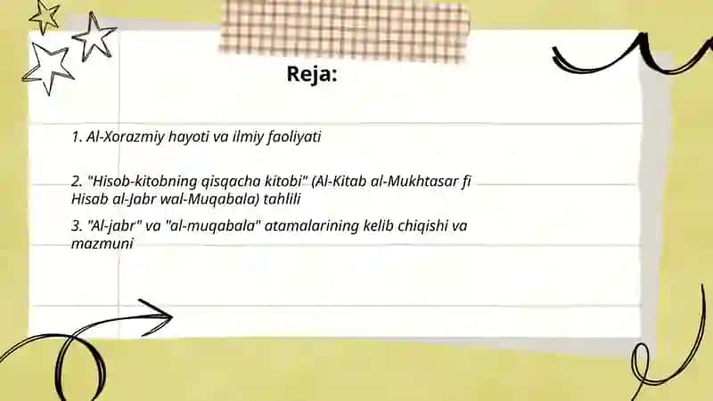 Al-Xorazmiy va Algebra Fanining Shakllanishi 2