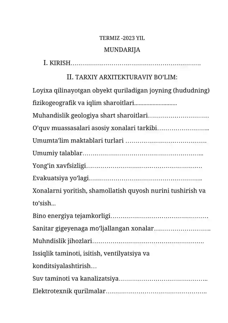 BINO VA INSHOOTLAR ARXITEKTURASI VA QURILISHI 2