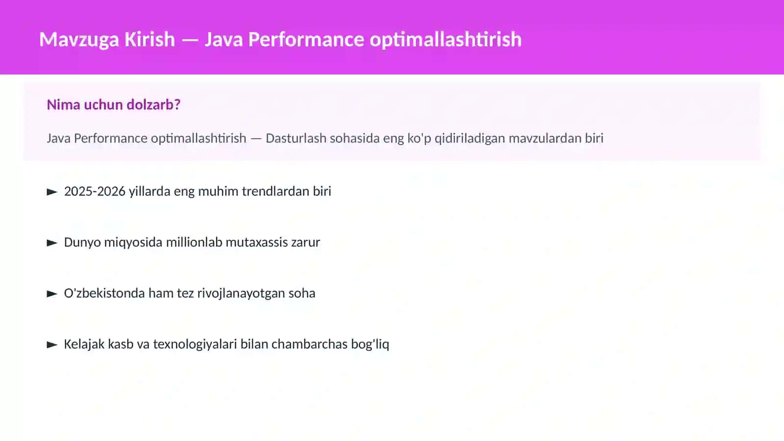 DASTURLASH | JAVA VA KORXONA 2