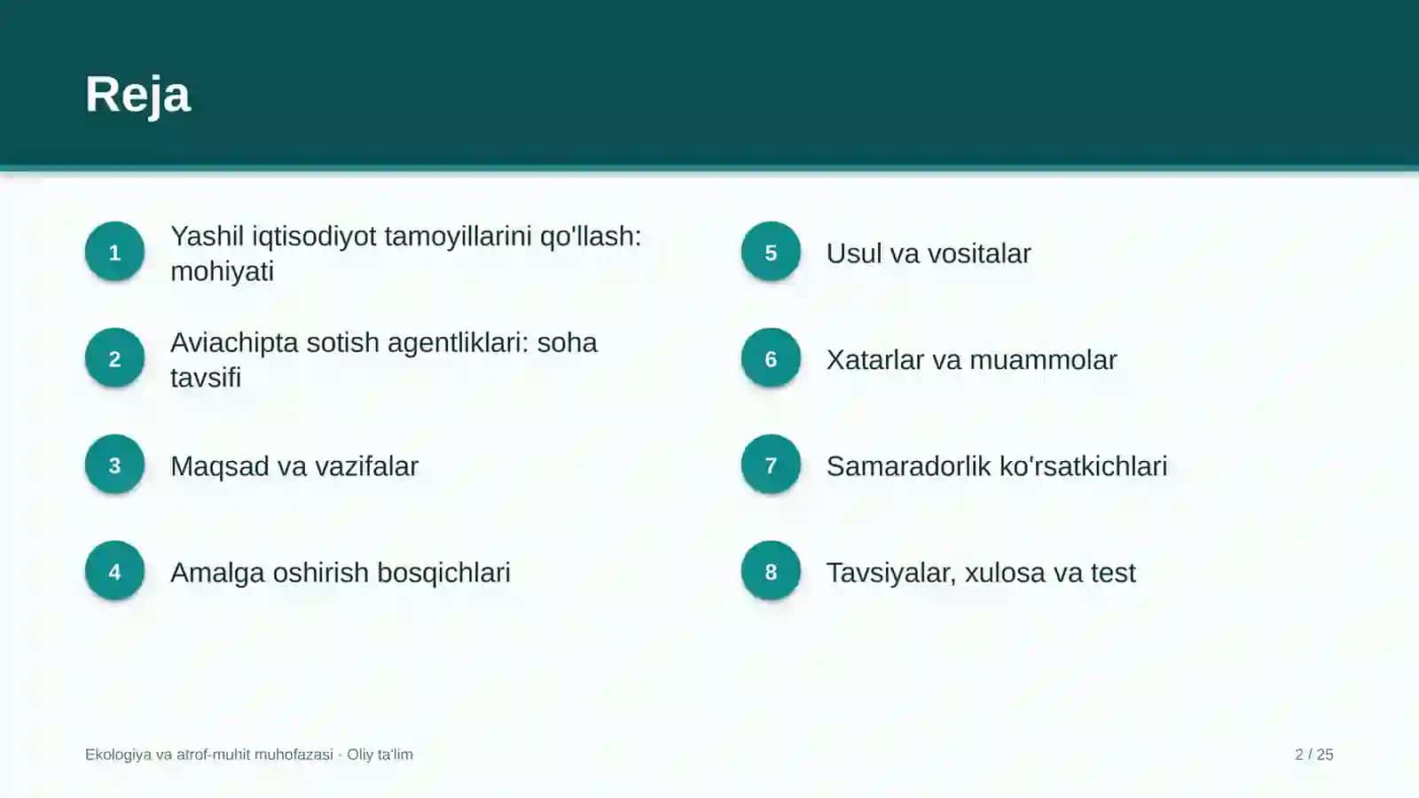 Ekologiya va Atrof-muhit Muhofazasi 2