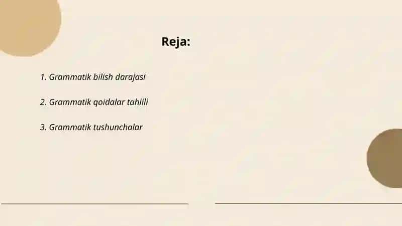Grammatik bilish darajasi 2