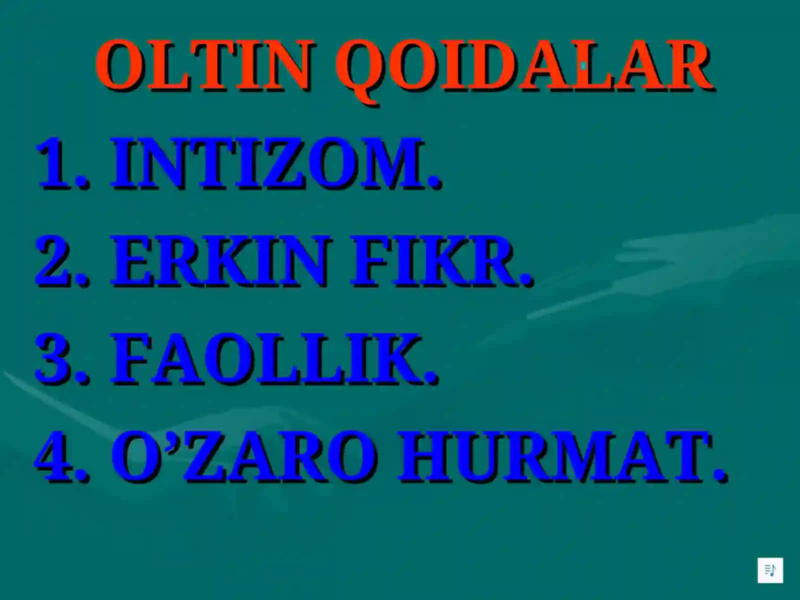 OLTIN QOIDALAR 2