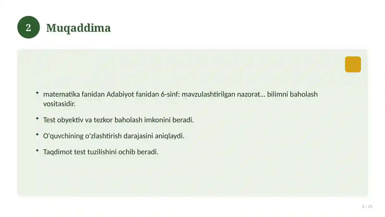 Adabiyot fanidan 6-sinf: mavzulashtirilgan nazorat ishi va tahlil 2