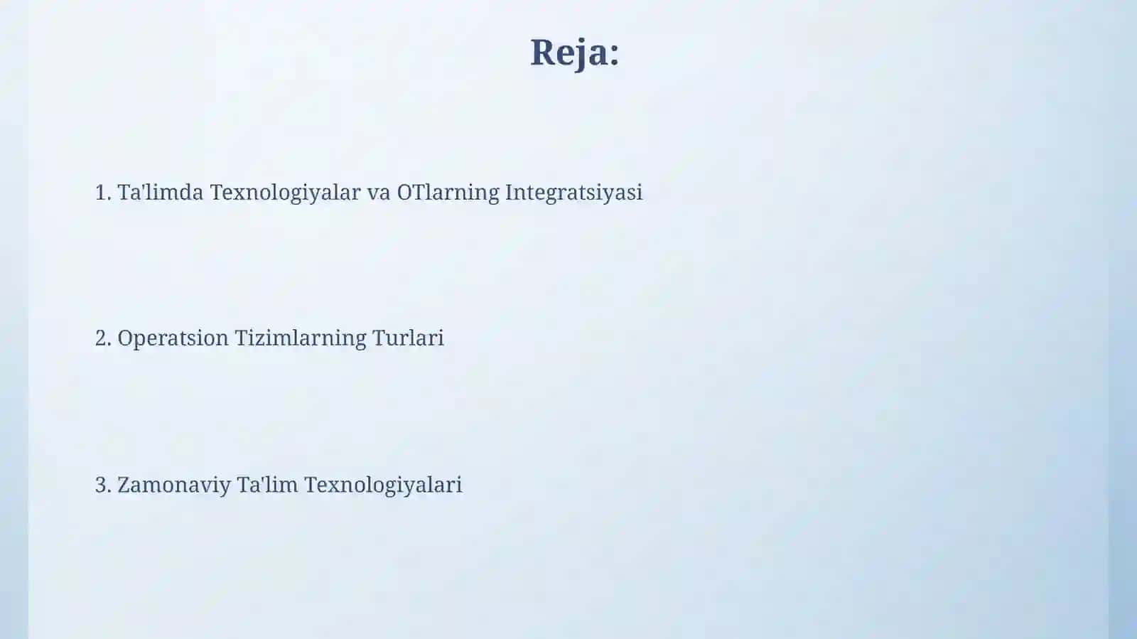 Zamonaviy o‘quv texnik vositalari va operatsion tizim turlari 2