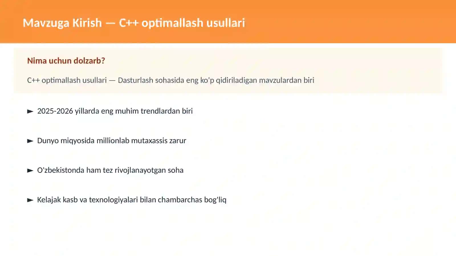 C++ VA TIZIM DASTURLASH 2