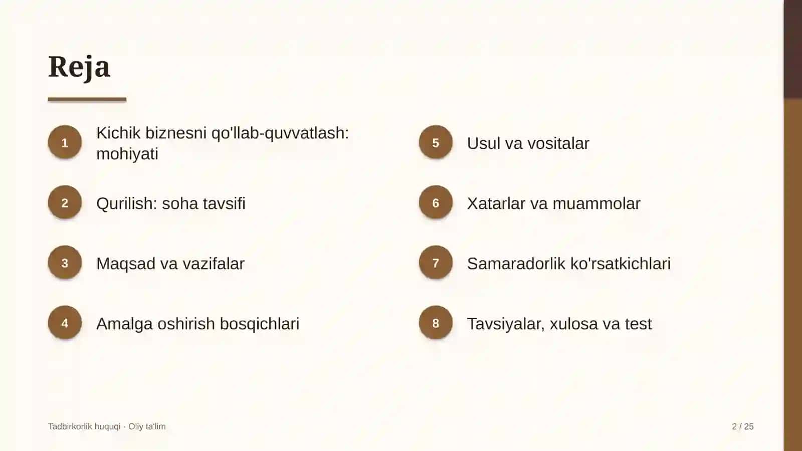 qurilishda kichik biznes va xususiy tadbirkorlikni qo'llab quvvatlash 3995 2