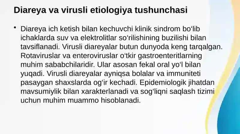 Rotavirusli va enterovirusli diareya 2