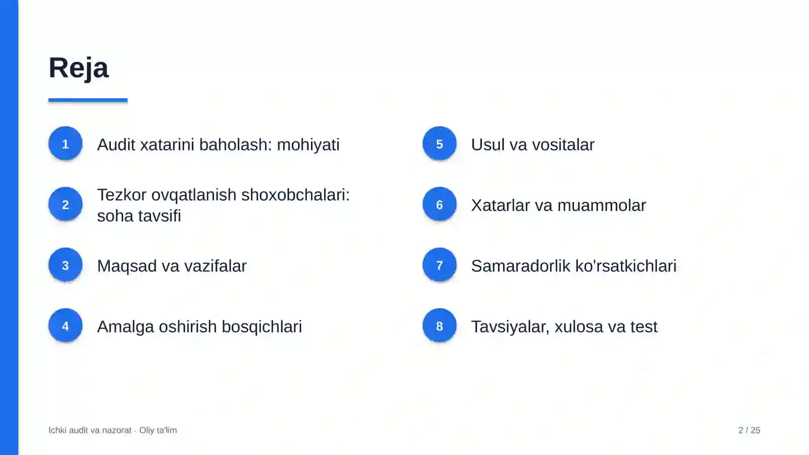 tezkor ovqatlanish shoxobchalarida audit xatarini baholash 8442 2
