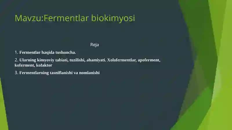 Fermentlar biokimyosi 2