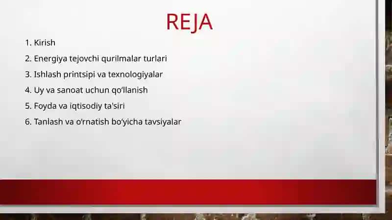 Energiya tejovchi qurilmalar 2