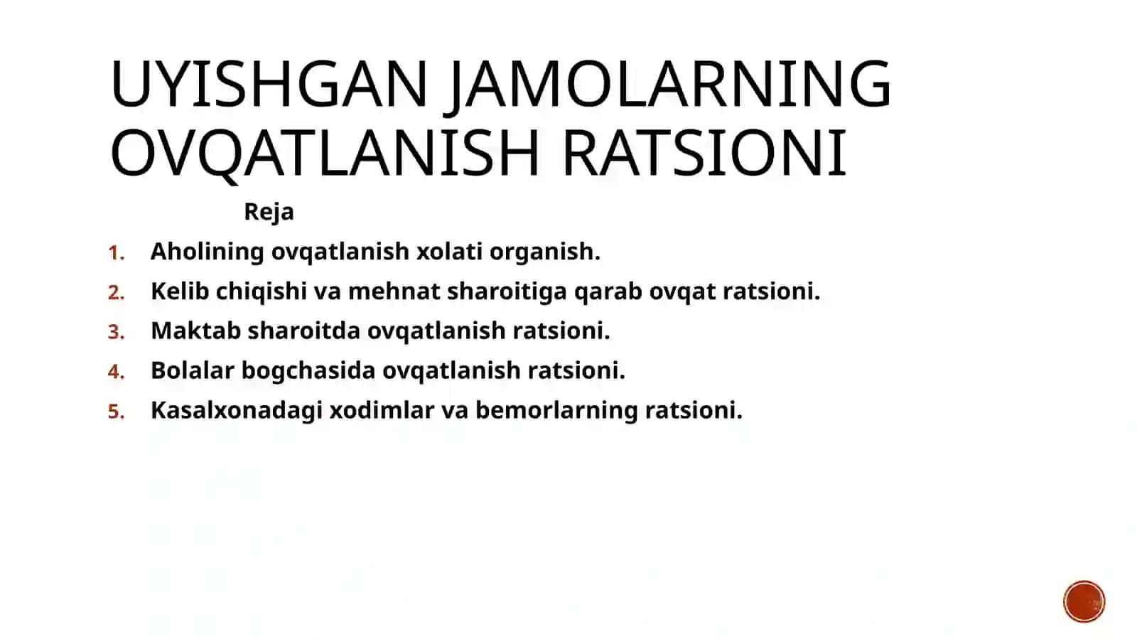 Uyishgan jamolarda ovqatlanish ratsioni 2