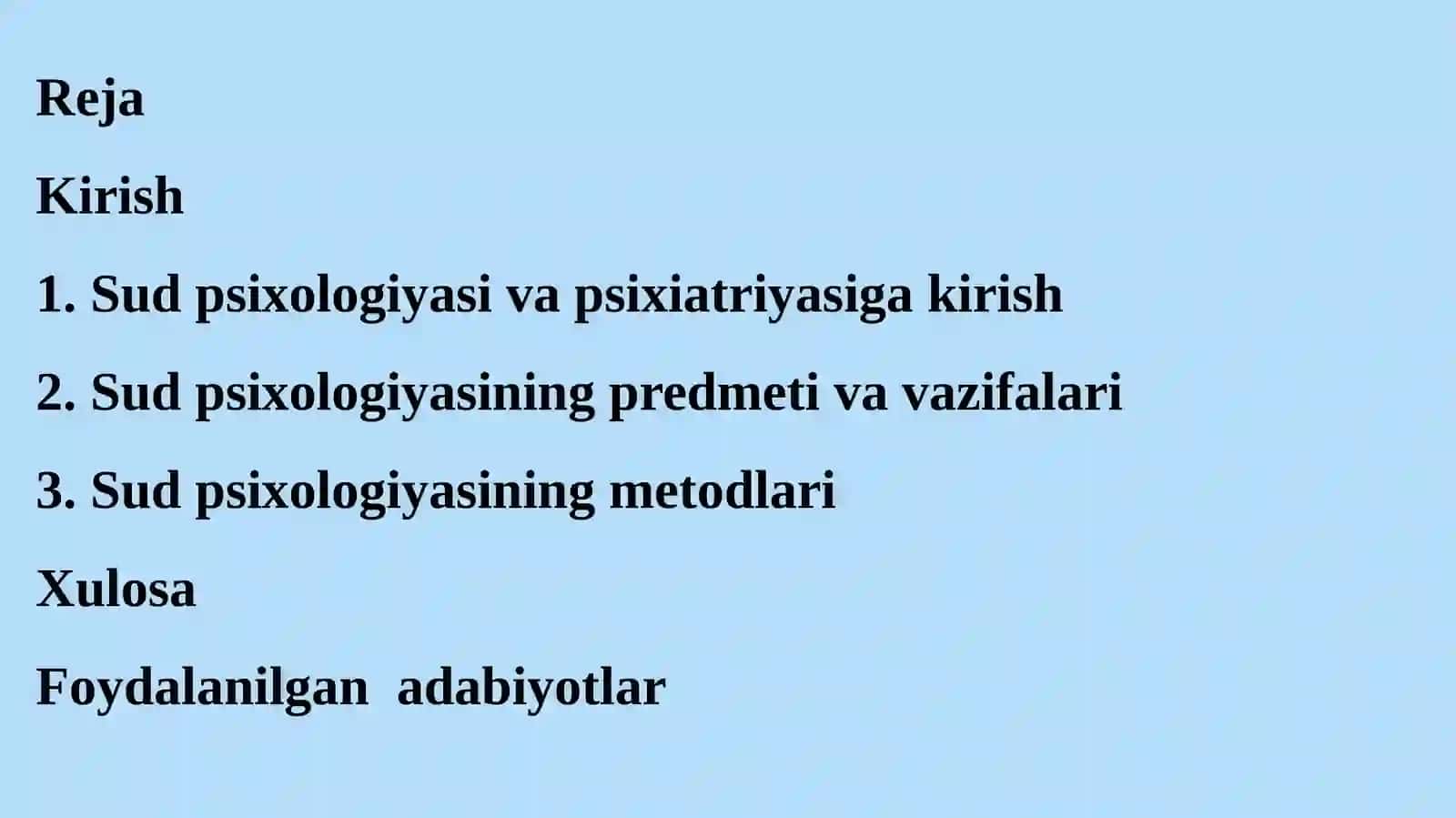 Sud psixologiyasi va psixiatriyasiga kirish 2