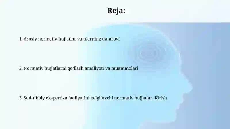 Sud-tibbiy ekspertiza faoliyatini belgilovchi meyoriy hujjatlar 2