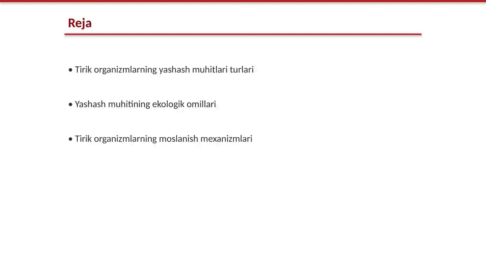 Tirik organizmlarning yashash muhitlari va ularga organizmlarning moslanishi 2