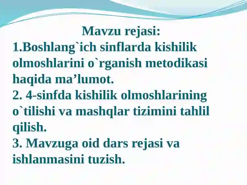 Kishilik olmoshlari o'rganish rejasi 2