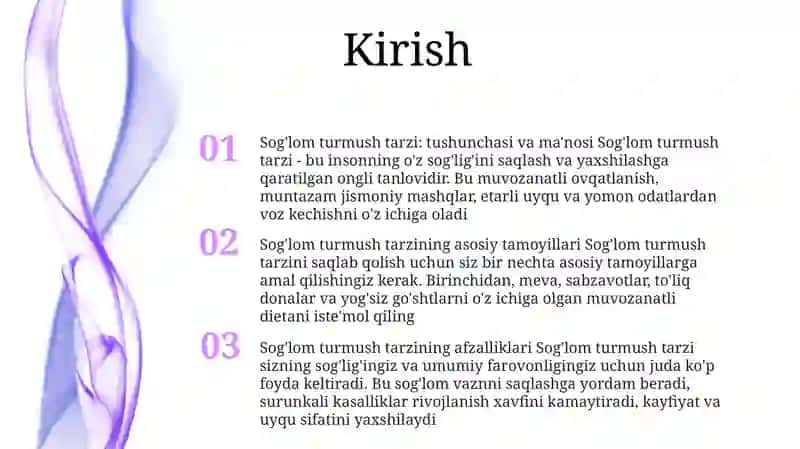 Sog'lom turmush tarzi 2
