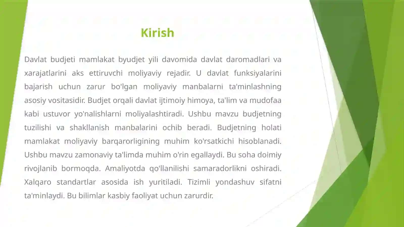 Davlat Budjeti va uning Shakllanish Manbalari 2