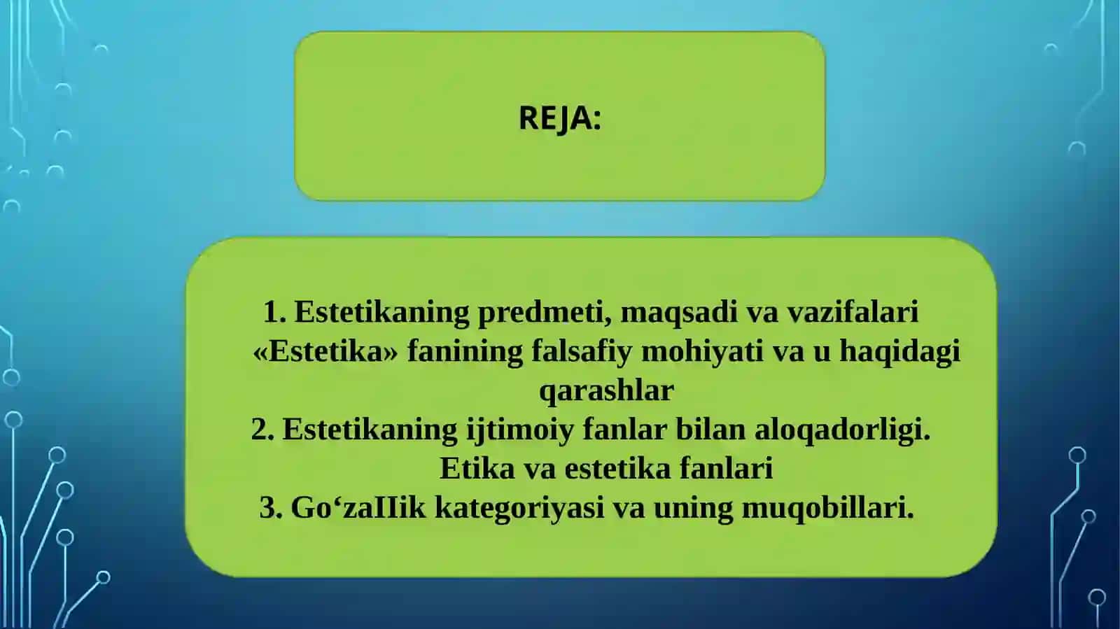 Nafosat falsafasi (estetika) 2