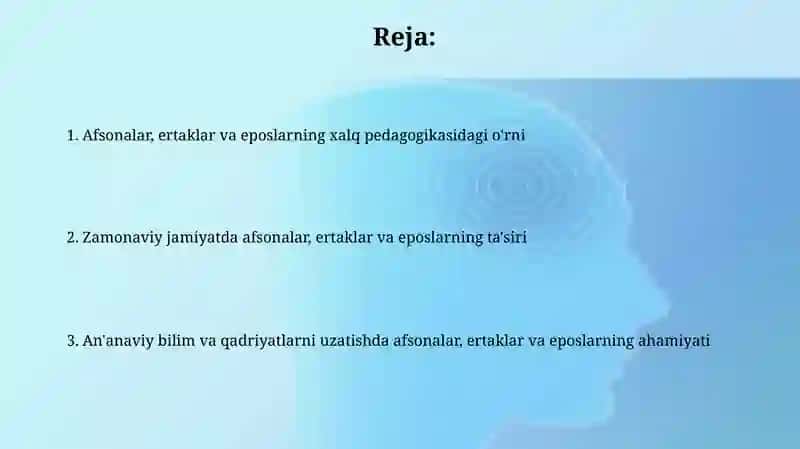 Afsona, rivoyat va dostonlarning xalq pedagogikasidagi o'rnivaahamiyati 2