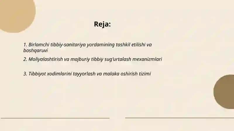 Birlamchi tibbiy sanitariya yordami tizimini isloh qilish yoʻnalishlari boʻyicha prezident farmoni Abdumannopova Asolat 2