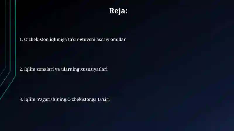 O'zbekiston iqlimining shakllanishiga ta'sir etuvchi omillar 2