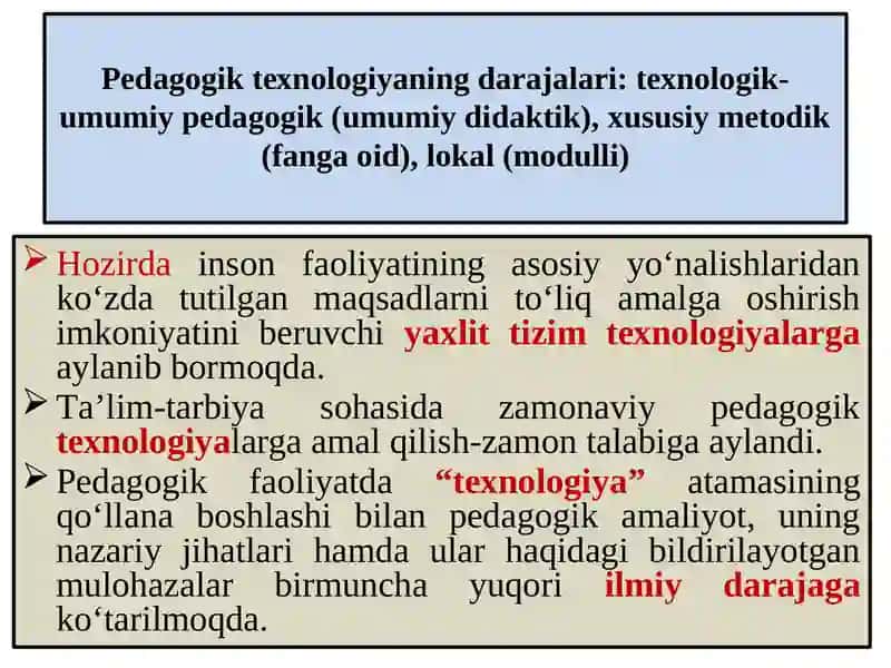 PЕDАGОGIK TЕХNОLОGIYANING ILMIY-NAZARIY АSОSLАRI 2