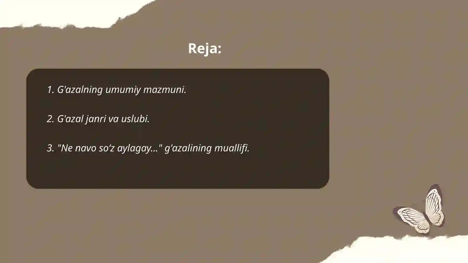 G'azalning umumiy mazmuni 2