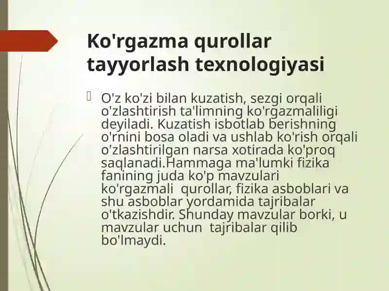 Ko'rgazma qurollar tayyorlash texnologiyasi 2