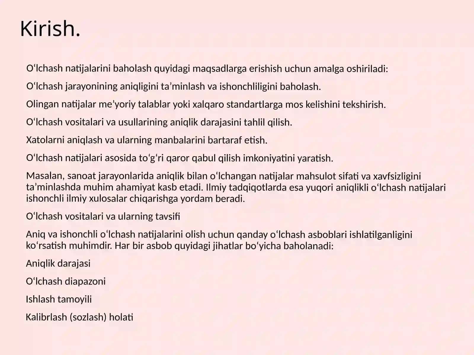 O'lchash natijalarini baholash 2