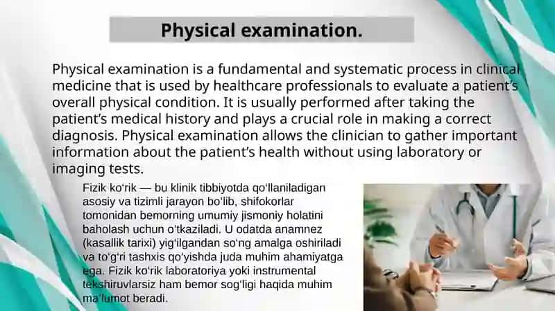 Physical Examination(Fizik ko‘rik) 2