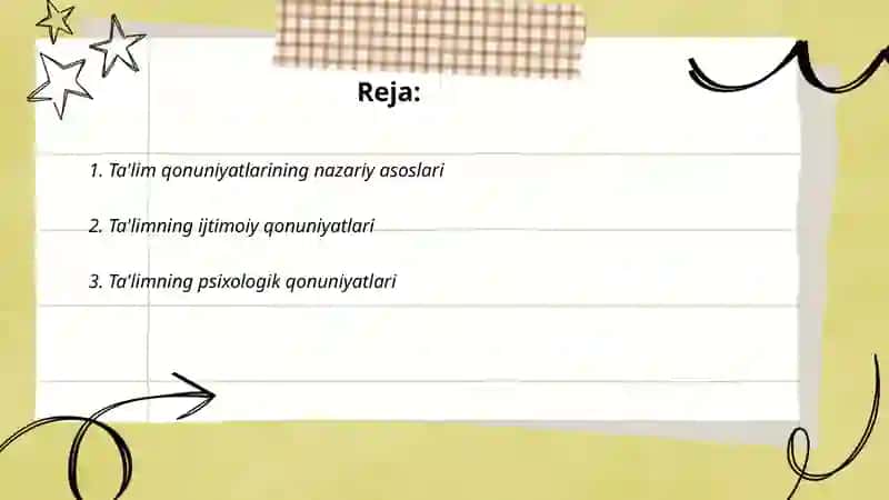 Ta'lim qonuniyatlarining nazariy asoslari 2