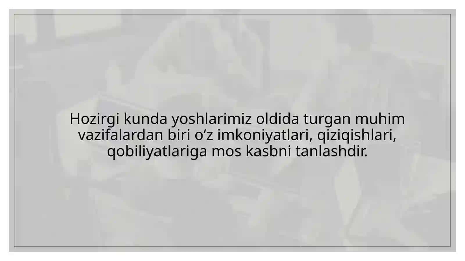KASB TANLASHGA DOIR PSIXOLOGIK TADQIQOTLAR 2