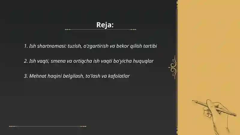 Xodim va ish beruvchining huquq va majburiyatlari 2