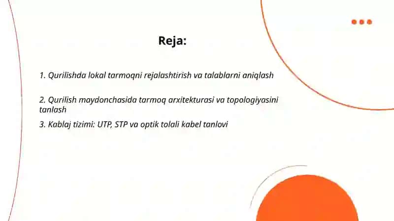 Qurilishda lokal tarmoqni tashkil etish 2